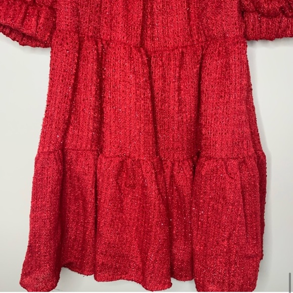 Sister Jane red tweed mini dress new with tag . Size XS - Picture 10 of 12